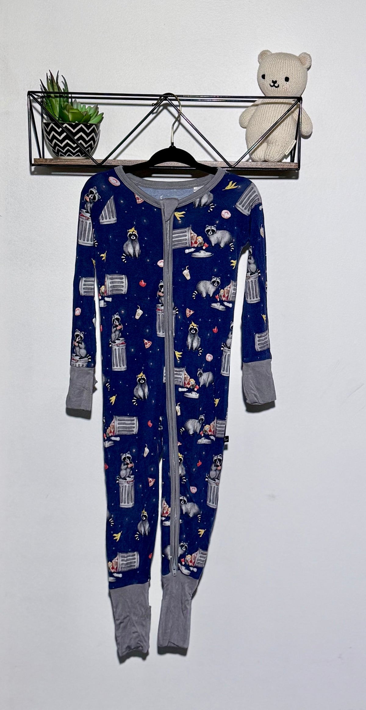 The Sleepy Sloth Midnight Snack Racoons Trash Panda Zip Jammies