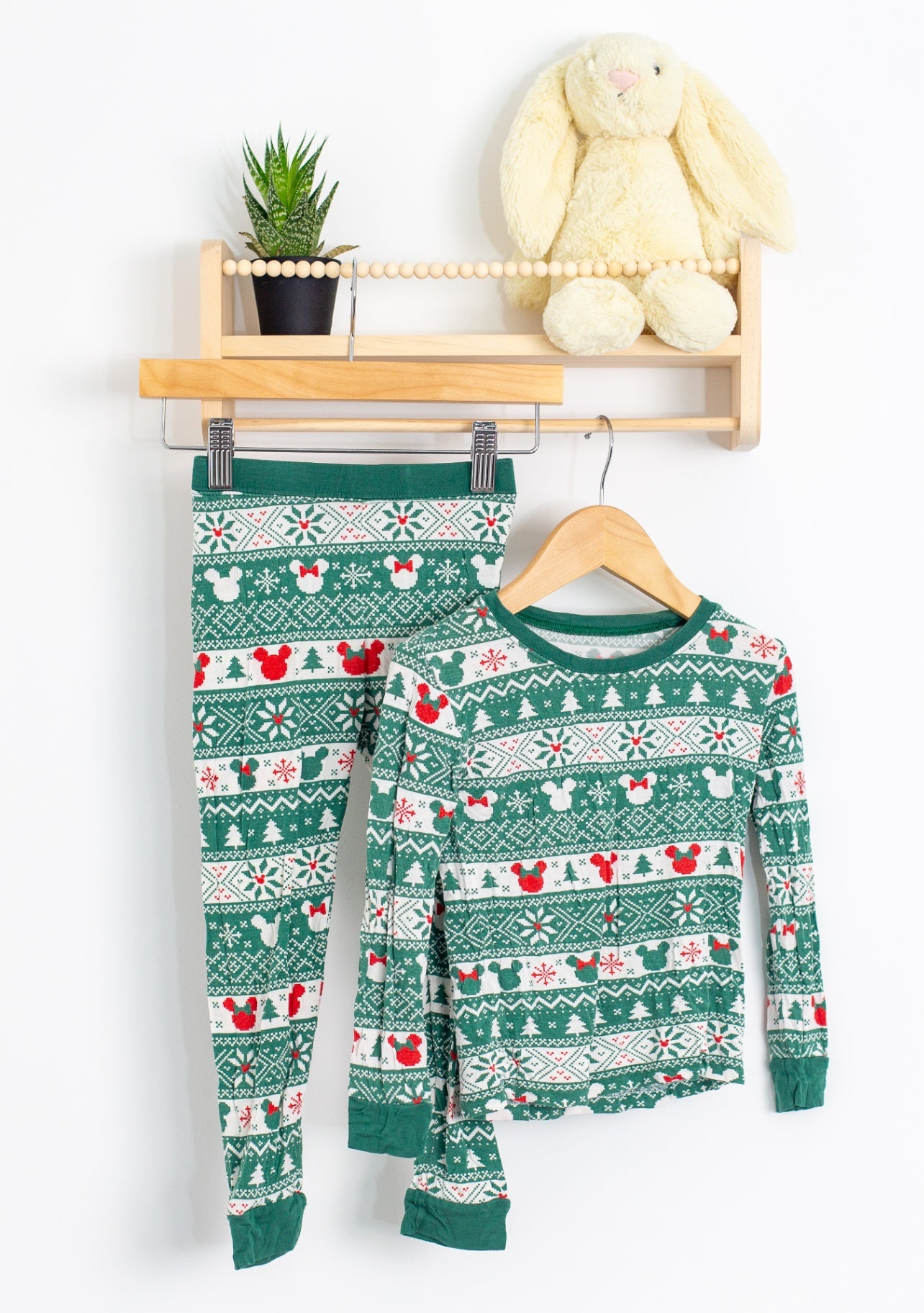 Little Sleepies Sleepwear 3T Green with red, white, and black patterns