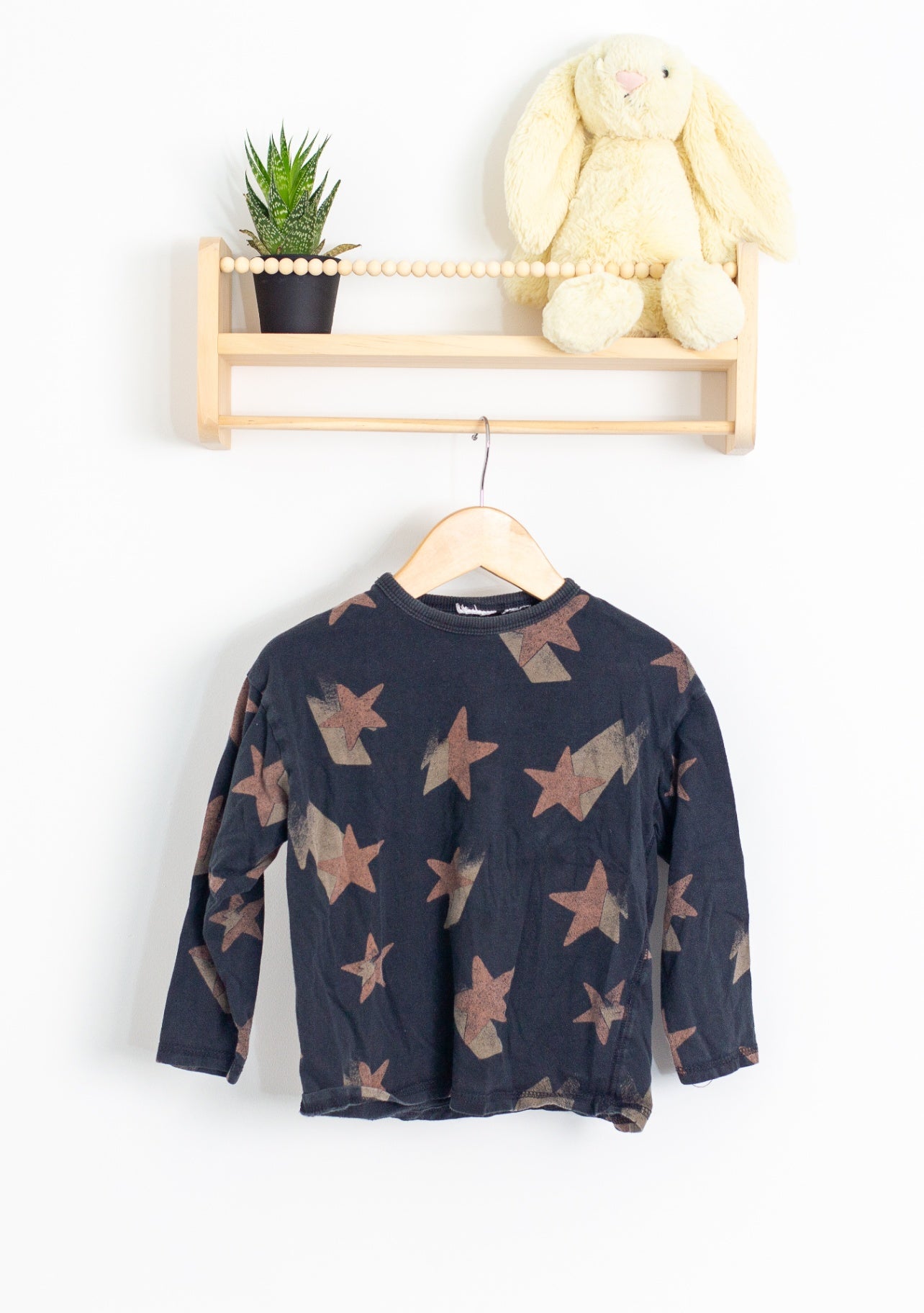 Zara 3T Dark Blue with Brown and Beige Stars