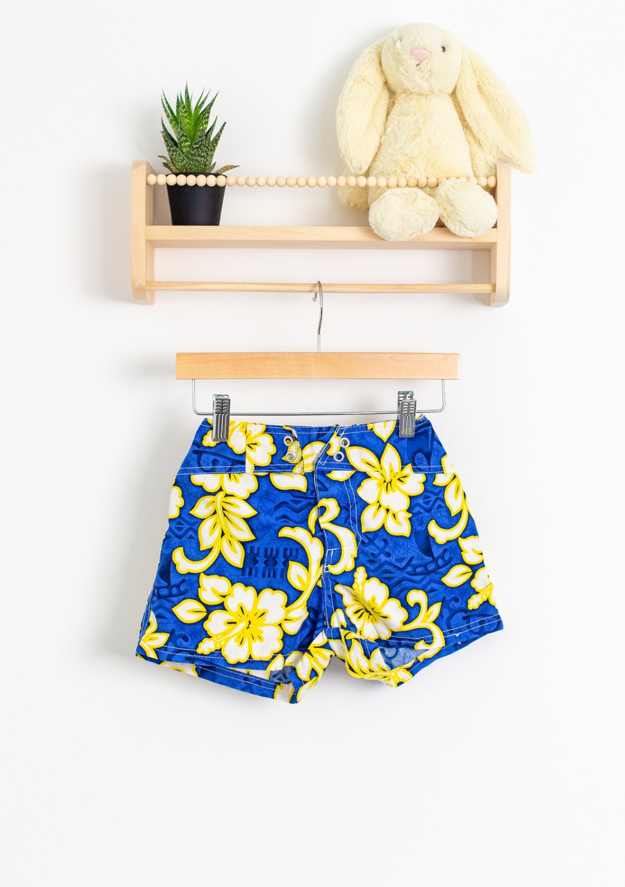 Floral Shorts 4T Blue and Yellow