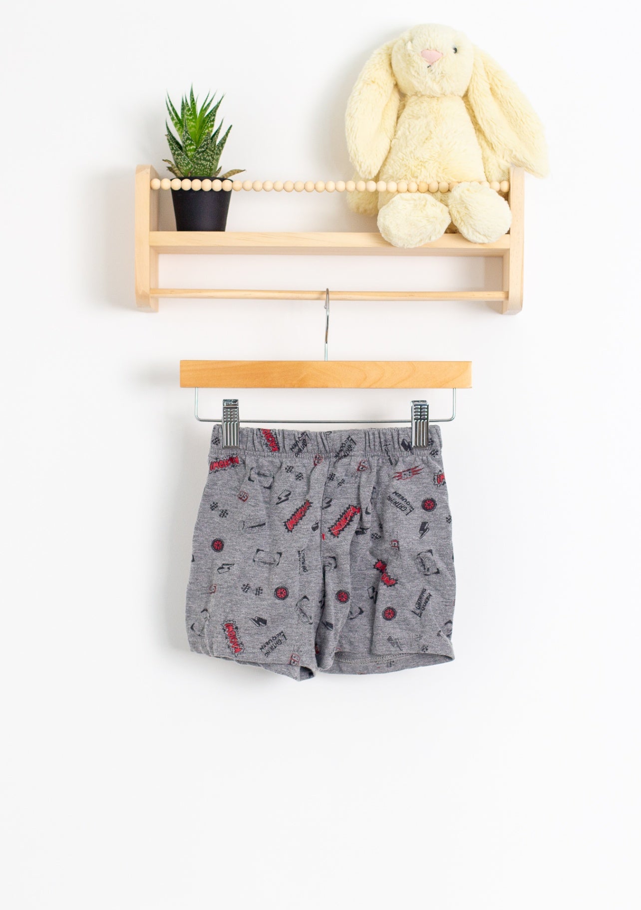 Disney Cars Shorts 4T Gray with red and black prints
