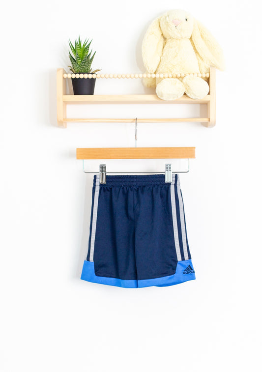 Adidas Shorts 2T Navy blue with light gray and blue accents