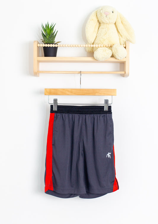 And One Basketball Shorts 4T Dark Gray with Red Accents