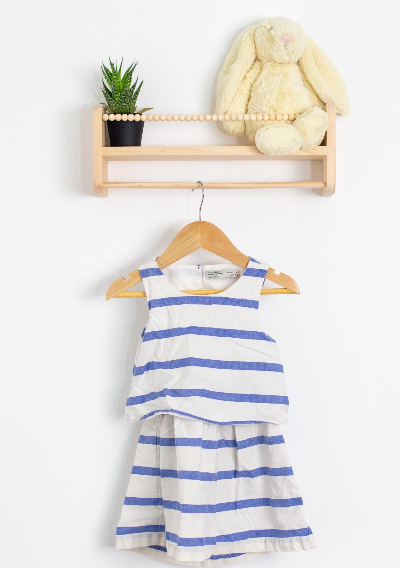 ZARA 4 White and Blue Dress