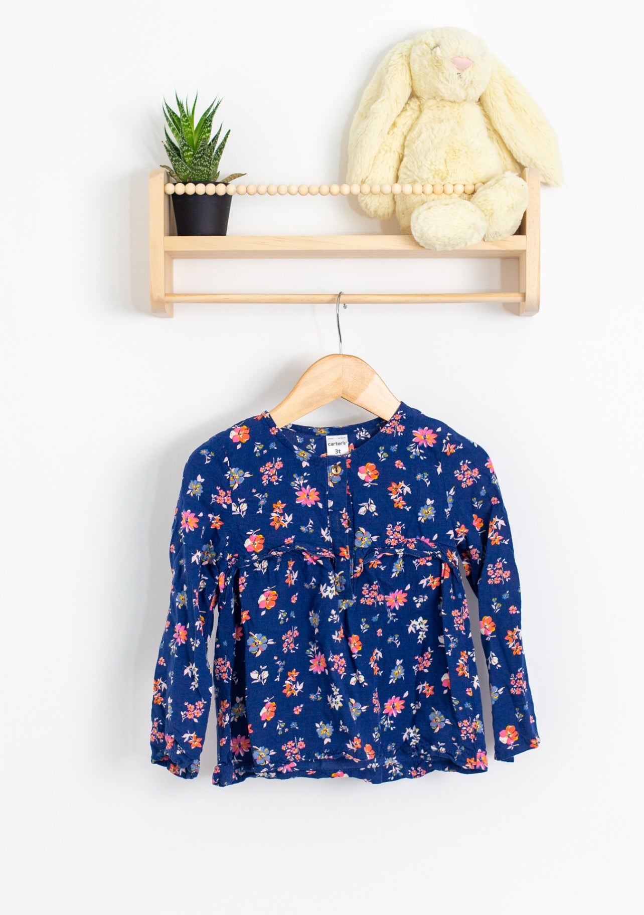 Carter's 3 Navy blue with multicolored floral print Blouse
