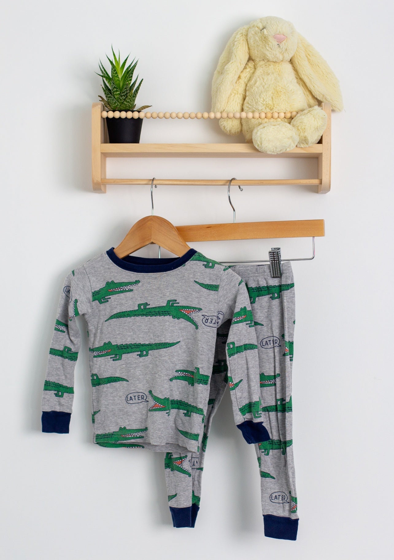 Carters Gray Crocodile Pajamas