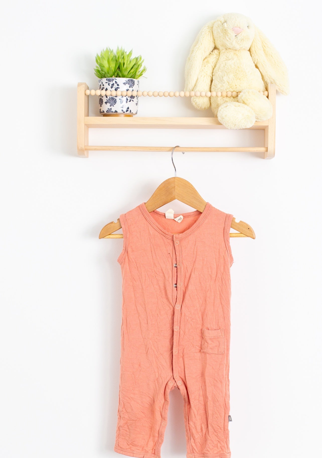 Kyte Baby 12-18M Peach Sleeveless Romper - Whimsy