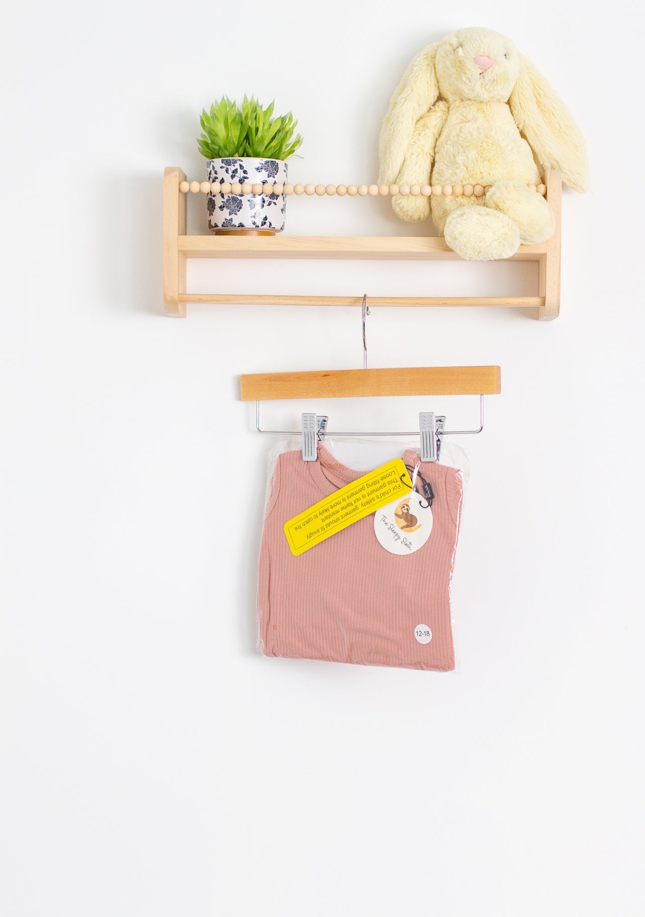 Sleepy Sloth 12-18M Pink Ribbed Two Piece Pajamas NWT