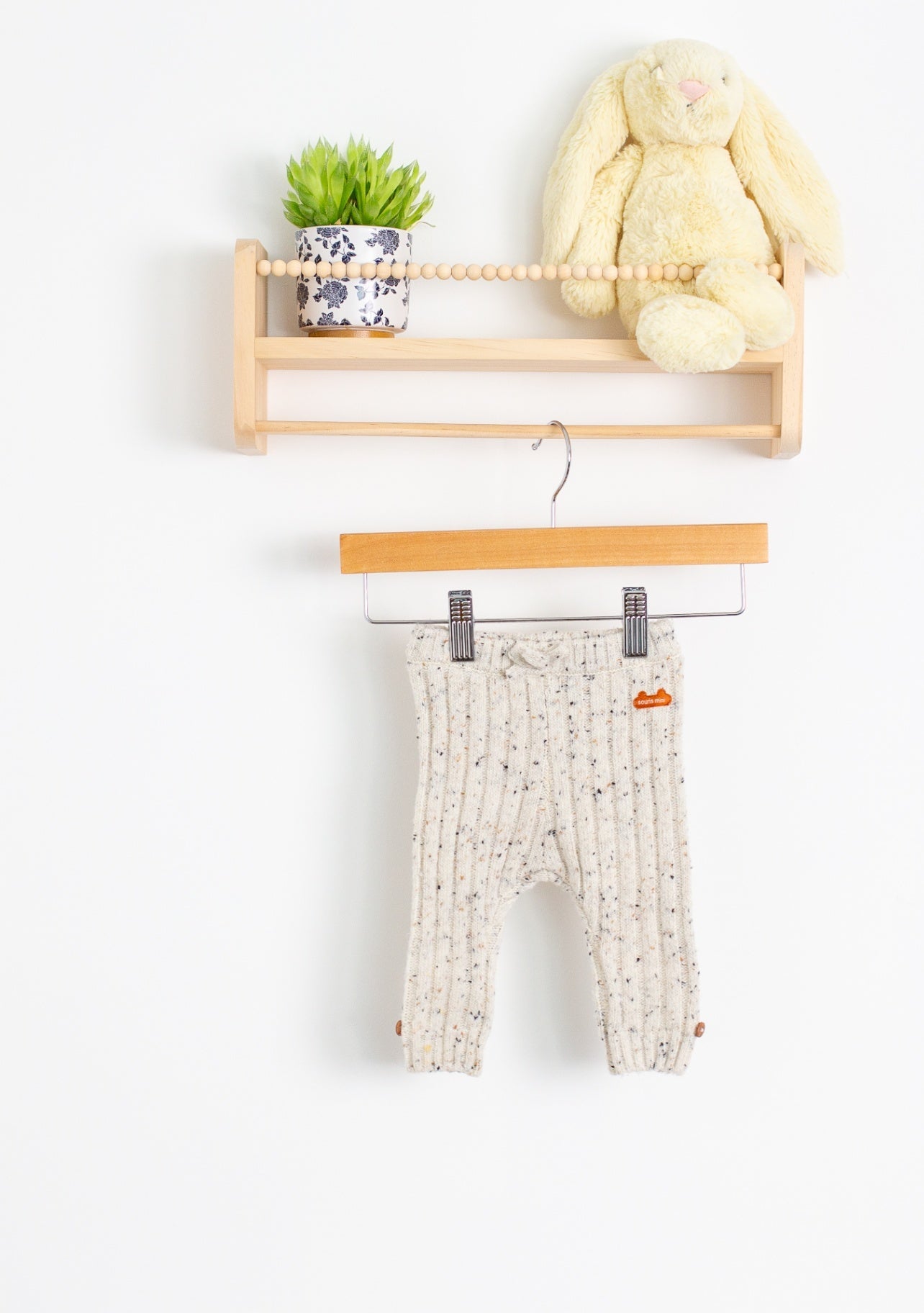 Souris Mini 3-6M Beige with multicolored specks Knitted Pants - Whimsy
