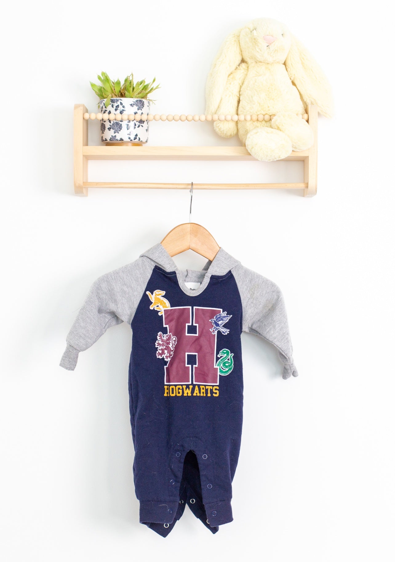 Hogwarts 0-3M Navy blue and gray Sleeper - Whimsy