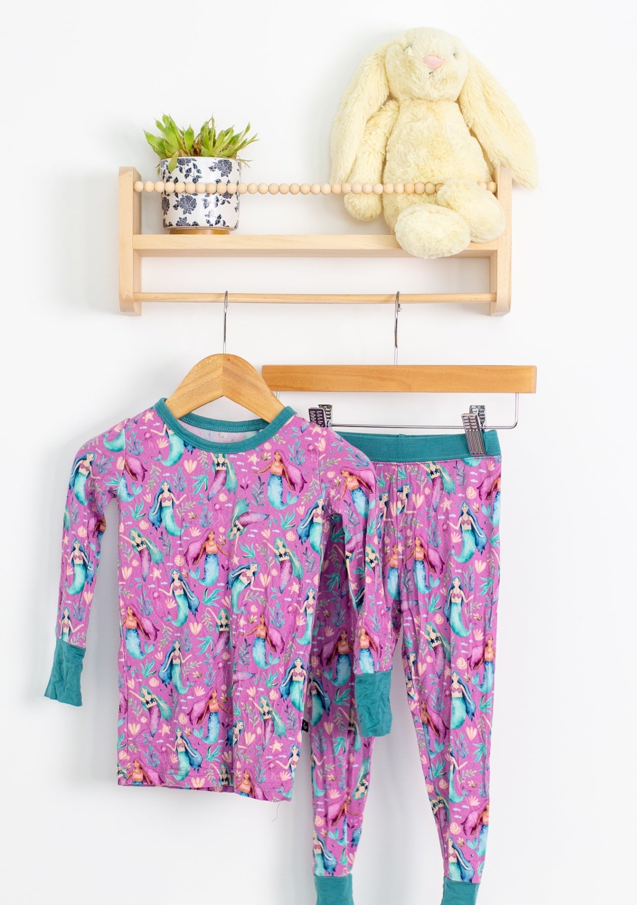 Sleepy Sloth 18-24M Pink, Blue, Green, Yellow Mermaid Pajamas - Whimsy