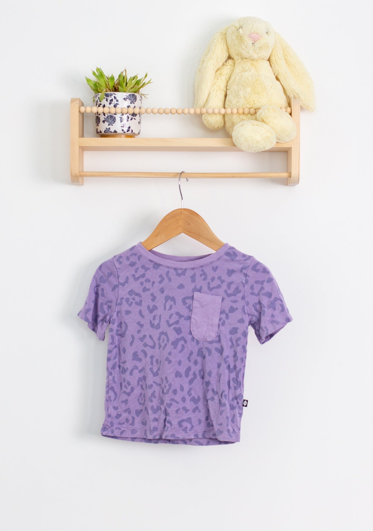 Kyte Baby 2T Purple Leopard Pocket Tee - Whimsy