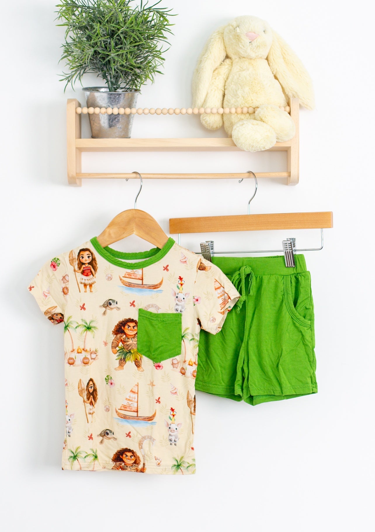 Kits Creations 3T Multicolor Moana Short Sleeve PJs