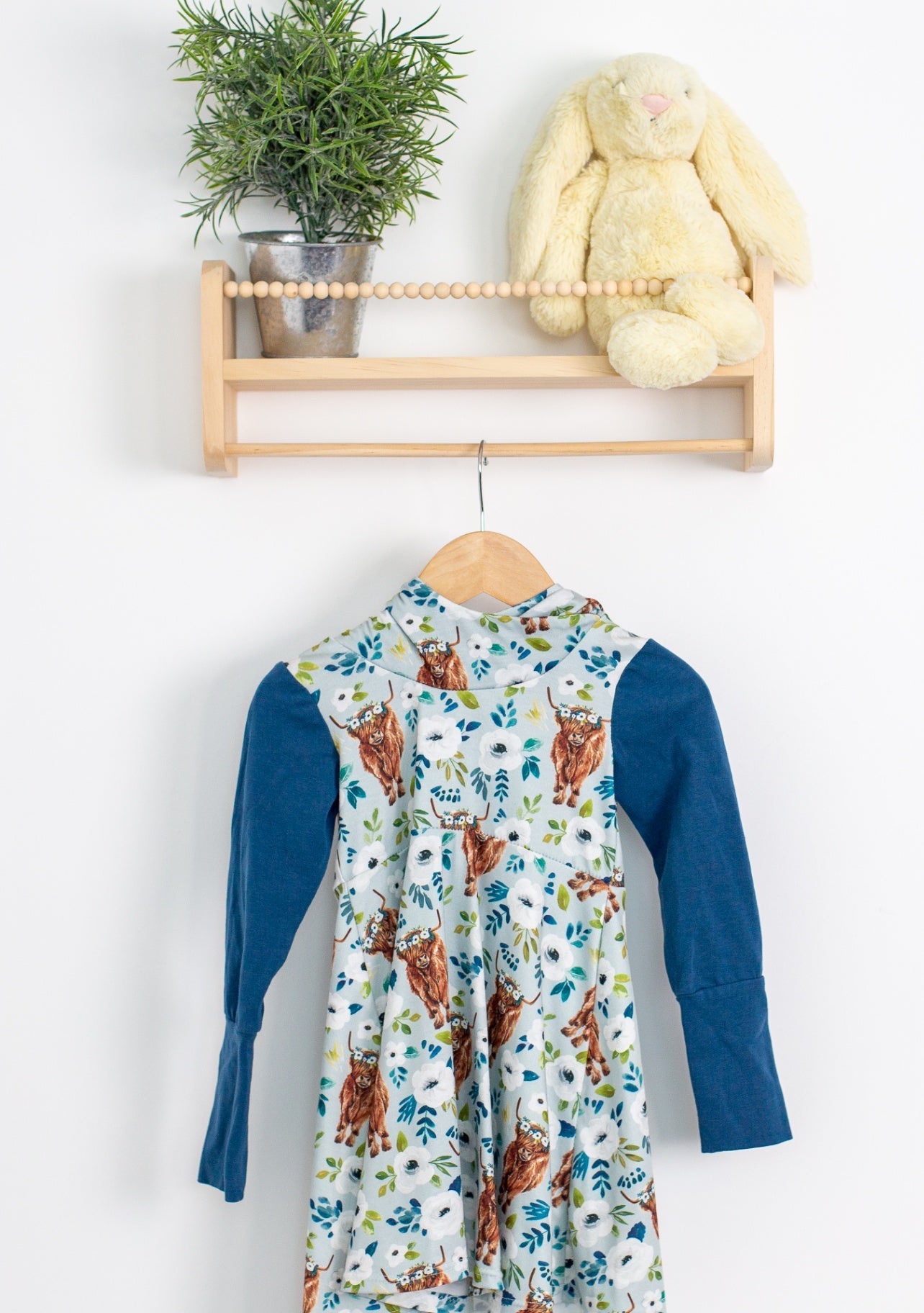 Custom Creations 1-3T Multicolor Highland Cow Dress
