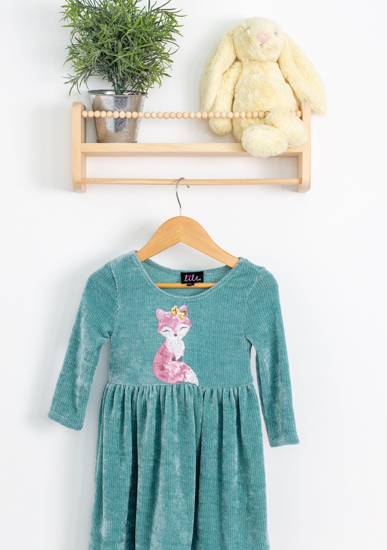Lilt 4T Turquoise Velvet Dress