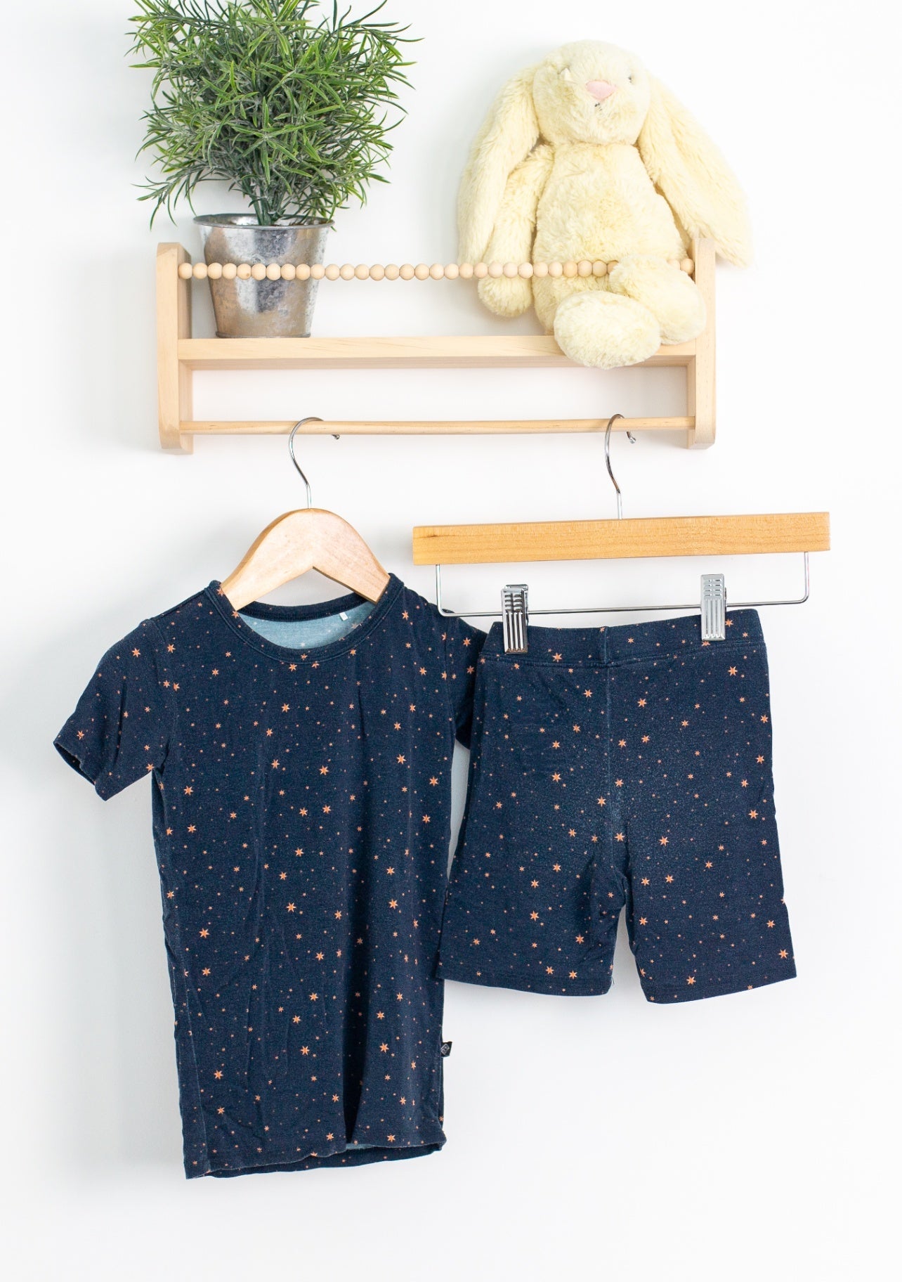 Onyx and Lore 3T Navy with peach stars PJs