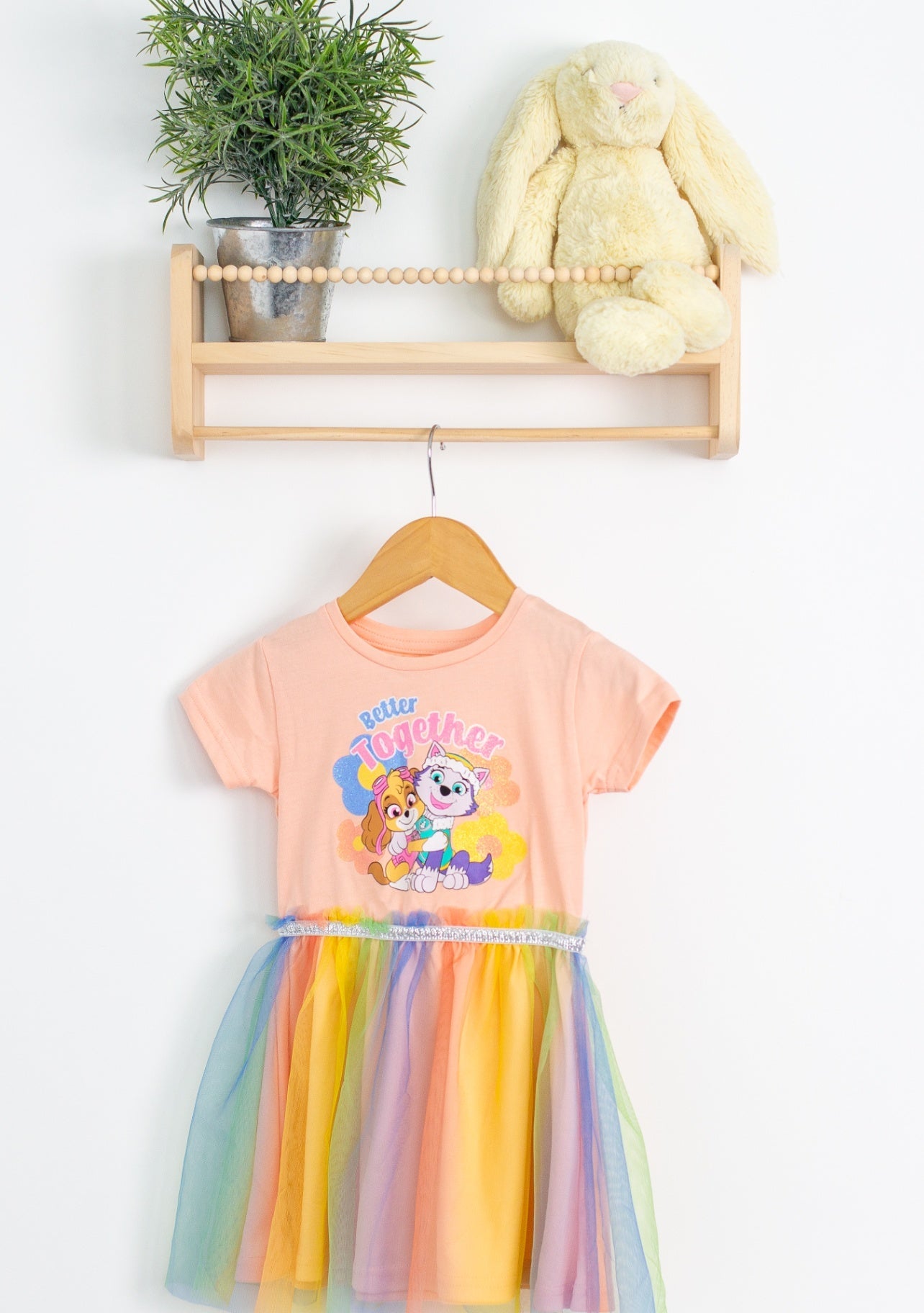 Paw Patrol 3T Peach, Multicolor Dress