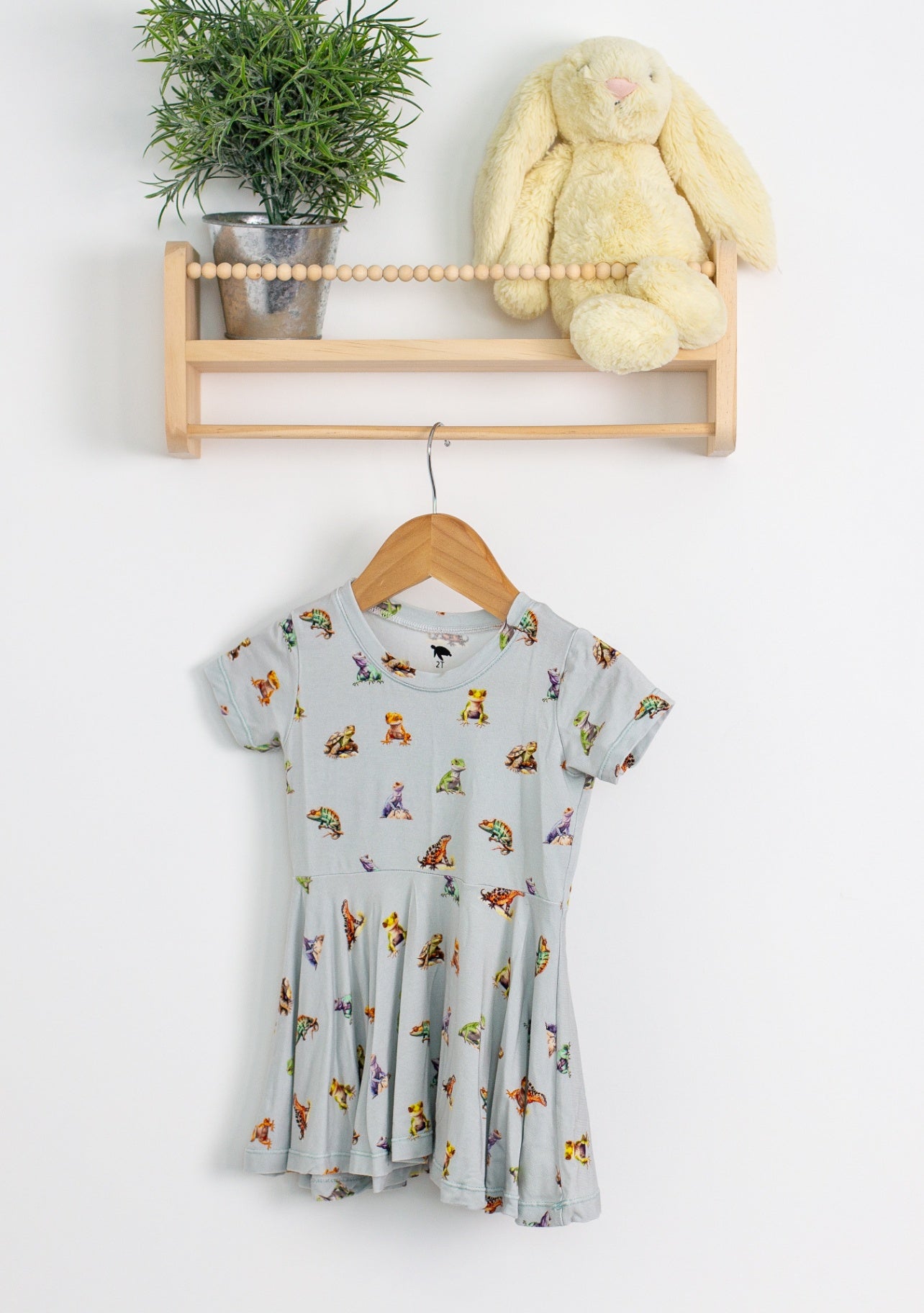 Little Ridley 2T Light gray Frog Dress