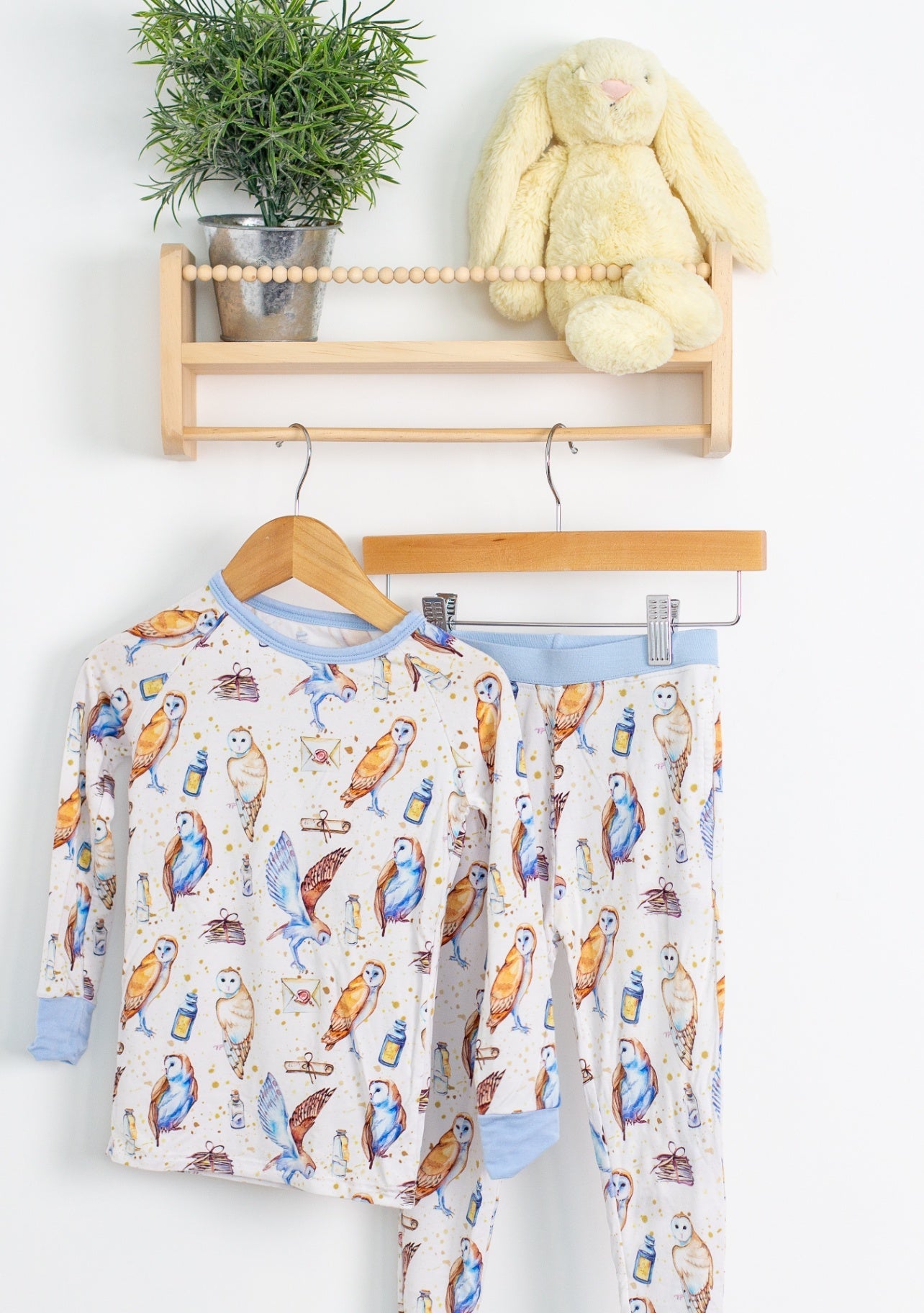 Little Legends 3T White, Blue, Orange Owl Pajamas