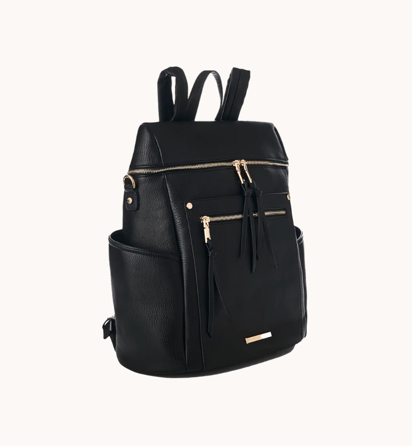 Poppy & Peonies Black Commuter Backpack/Diaper Bag