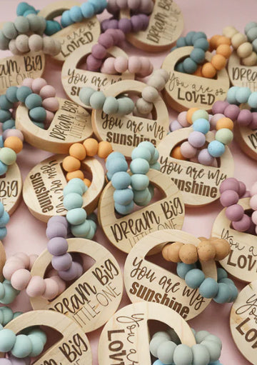 Tailored Tots Locket Teether with Saying