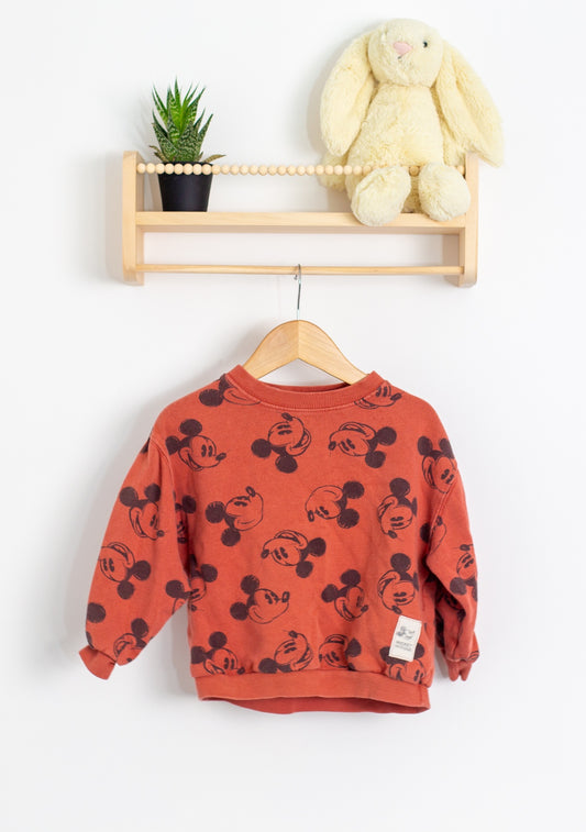 Zara Everyday Mickey Mouse 2T Orange Sweater