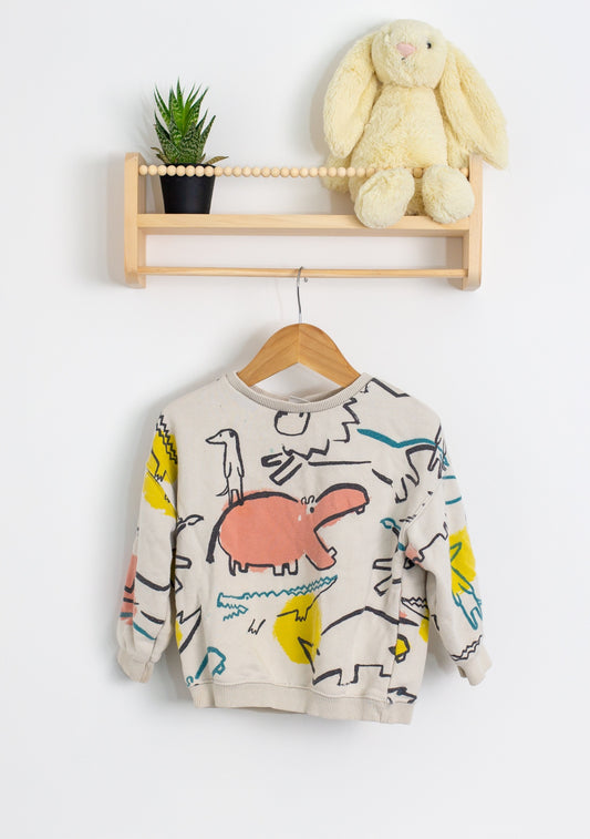Zara Playful Hippo Sweater 2T