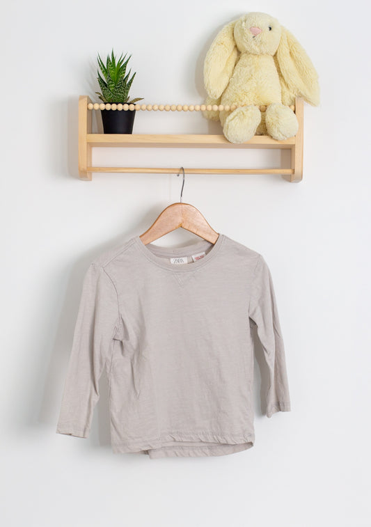 Zara Long Sleeve Shirt 2T Beige