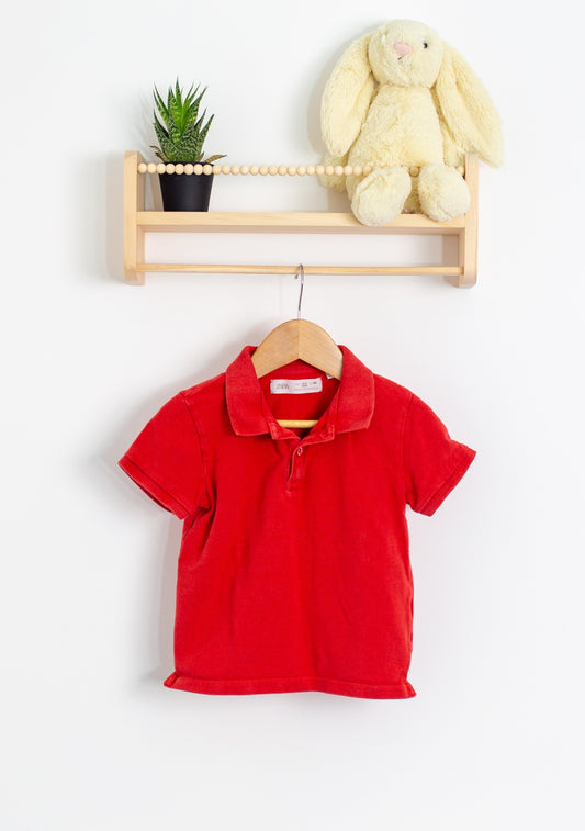 Zara Polo Shirt 2T Red