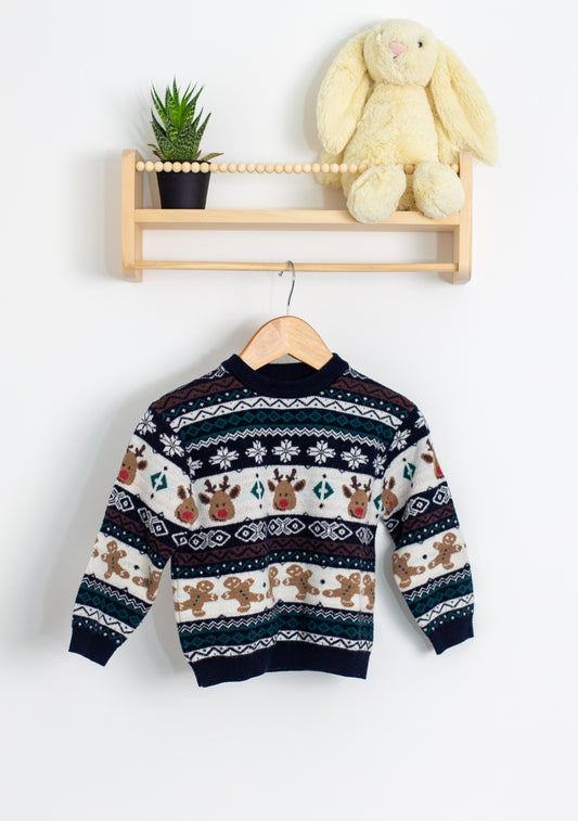 ZARA Sweater 2T Multicolor Wool Christmas Sweater