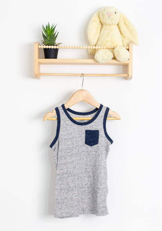 George Tank 4T Gray with navy blue accents