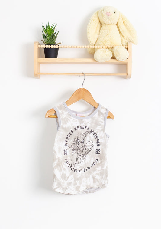 Marvel Spiderman Tank 4T Beige and white