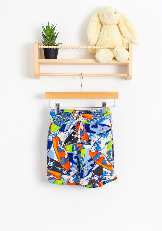 Childrens Place Swim Trunks XS Multicolor (Blue, Orange, Green, White, Black)