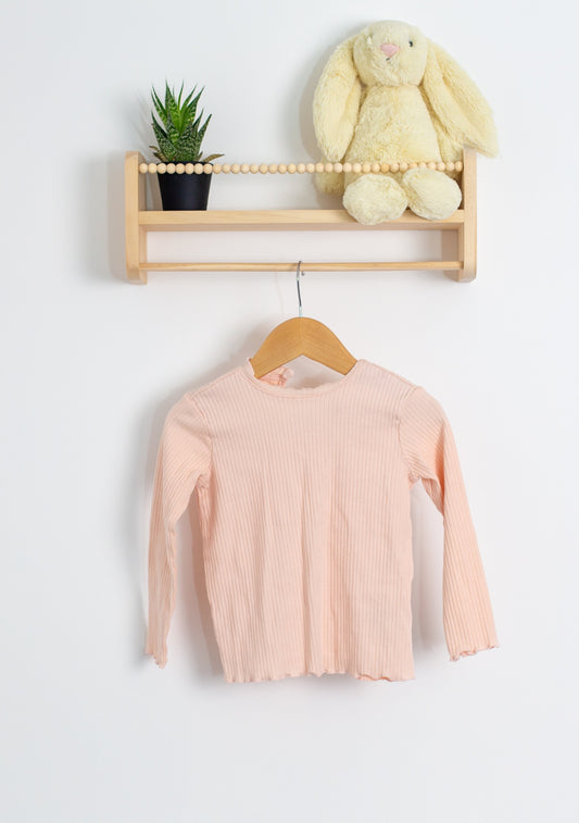 H&M 3T Peach Ribbed Knit Shirt