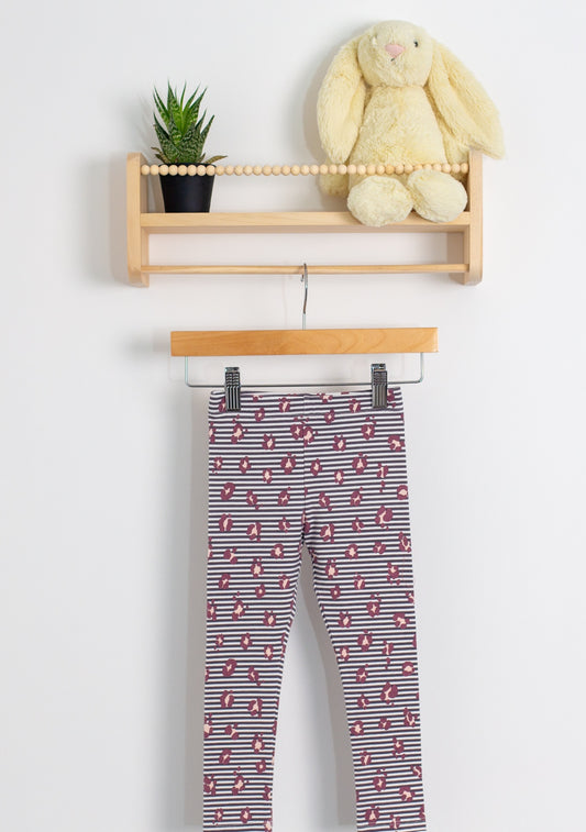 Unknown 2T Multicolor (navy blue, white, pink) Leggings