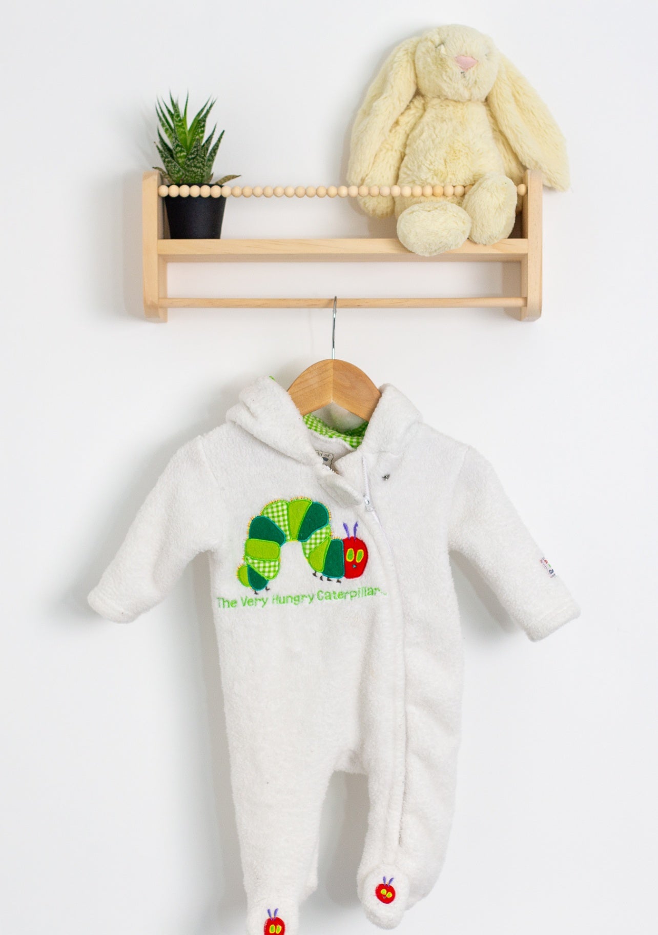 Eric Carle 0-3M White Fleece Suit Very Hungry Caterpillar