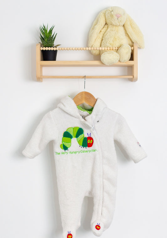 Eric Carle 0-3M White Fleece Suit Very Hungry Caterpillar