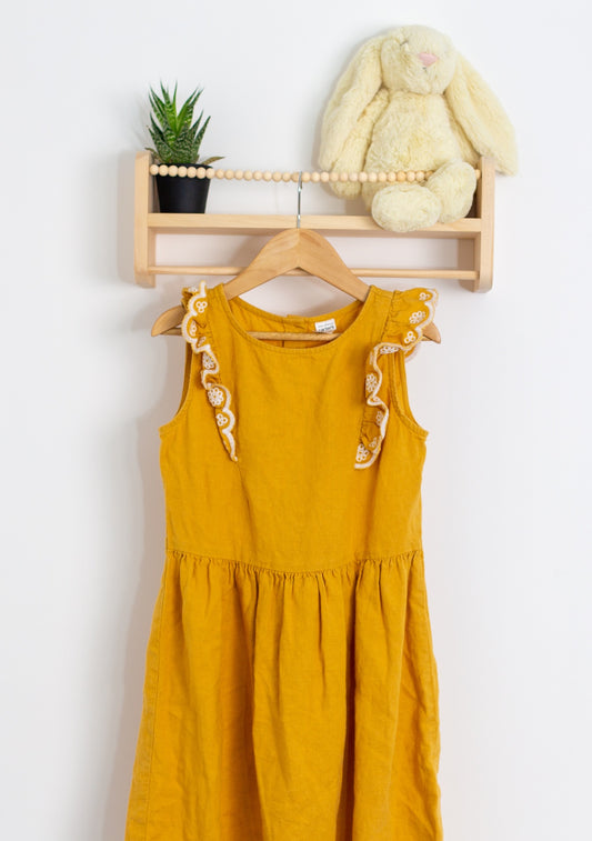 Carter's 8 Mustard yellow Linen Dress