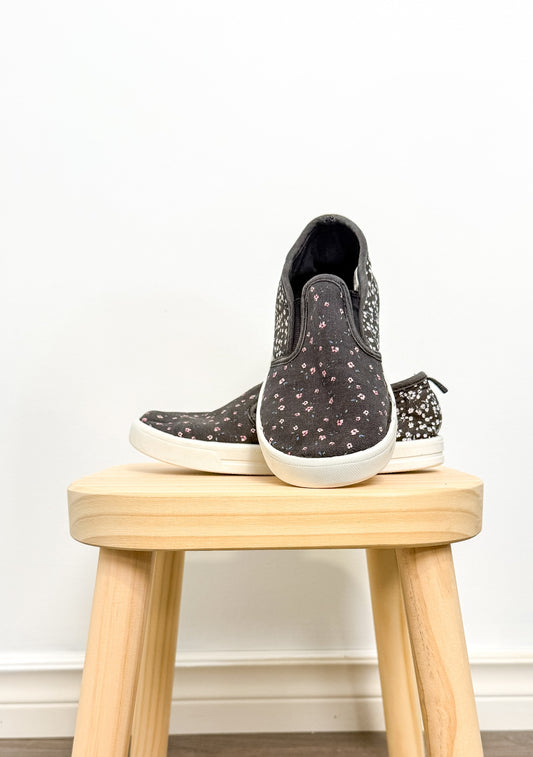 OshKosh 1 Black with small pink and white floral patterns