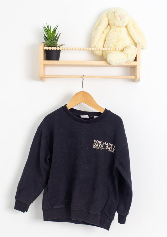 Zara 5-6 Black Crew Neck Sweater