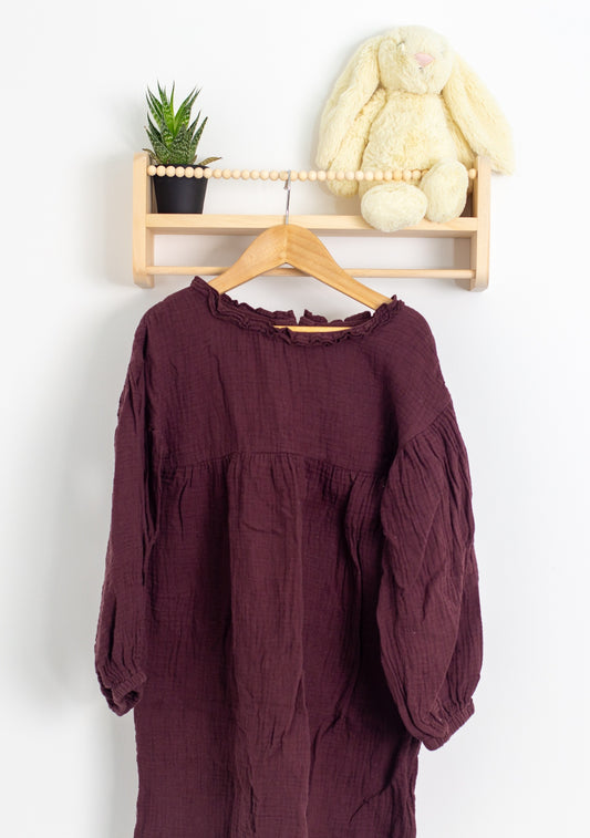 H&M 6-7 Burgundy Boho Dress
