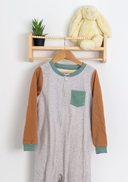 Carters 7 Gray, Brown, Green Footed PJs
