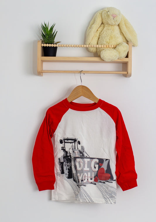 Carters 5 Red and White Baseball Tee