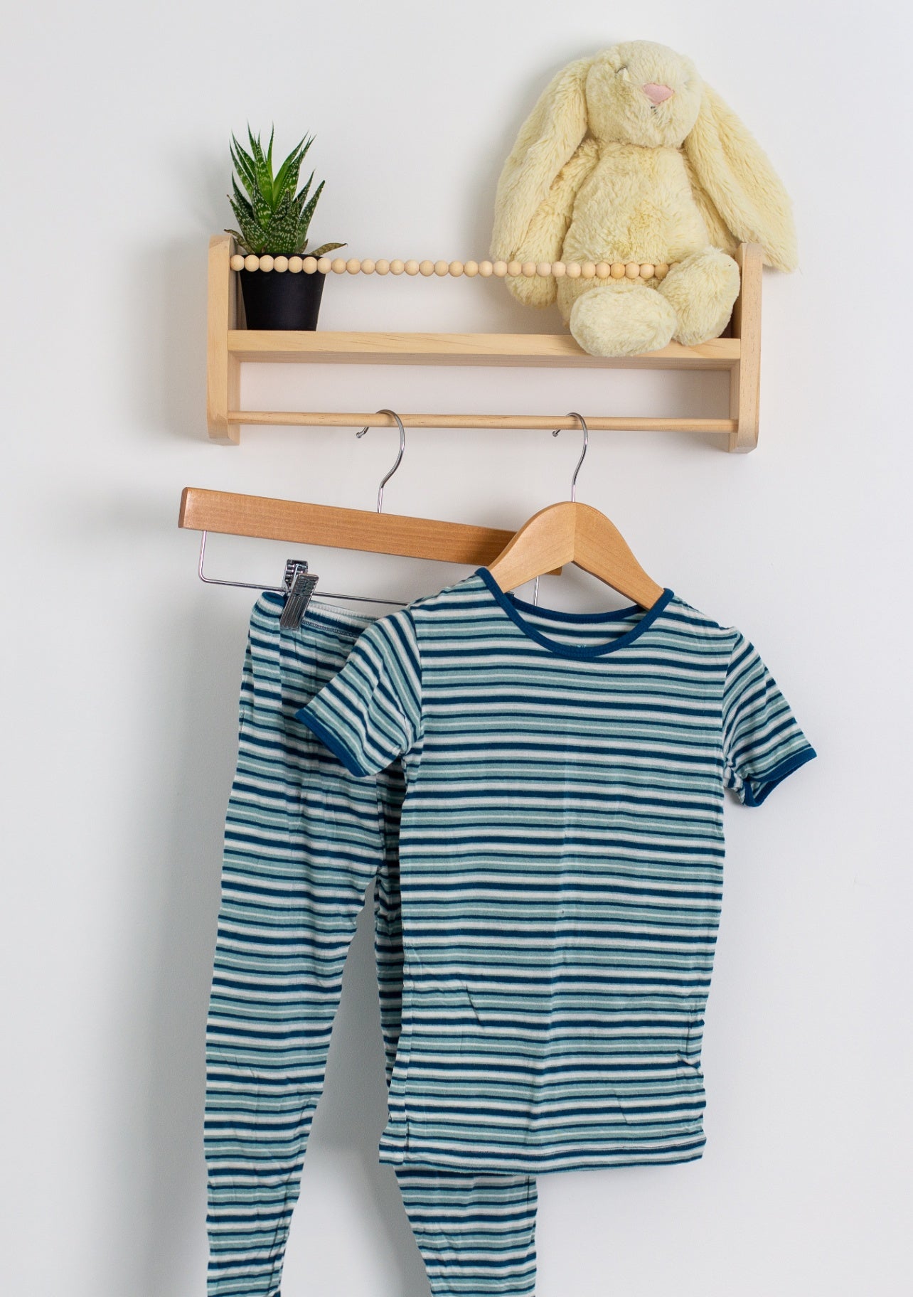Kickee Catch A Tiger 6 Blue and white striped PJS PLAY