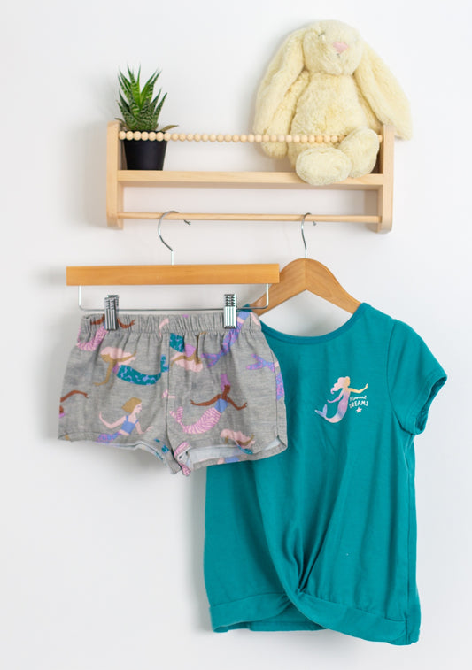 Carters 7 Teal Mermaid PJs