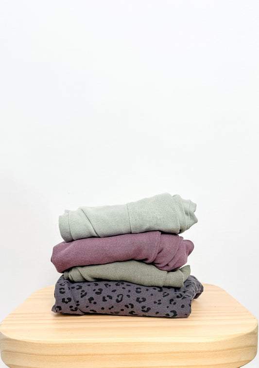 H&M 8-9 Gray, Pink, Green, Gray with Black Leopard Print