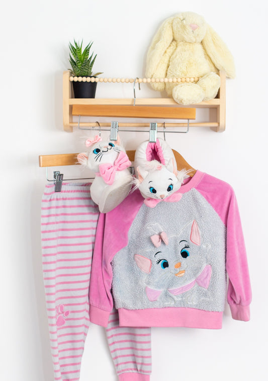 Disney 4 Pink and White Aristocats Set with Slippers play