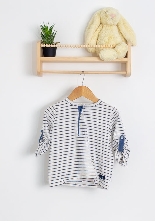 Joules Tee 3 White with navy stripes T Shirt