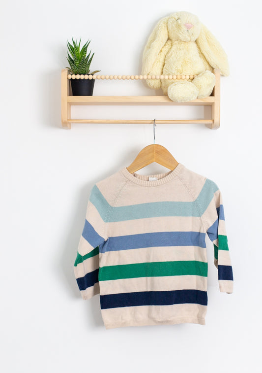 H&M 2-3 Beige, Blue, Green Knit Sweater