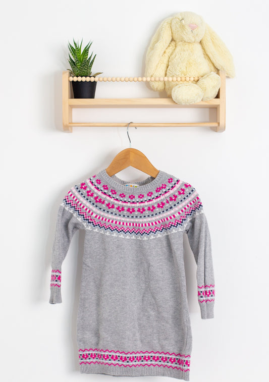 Rococo 4 Gray with Pink and White accents Sweater Dress